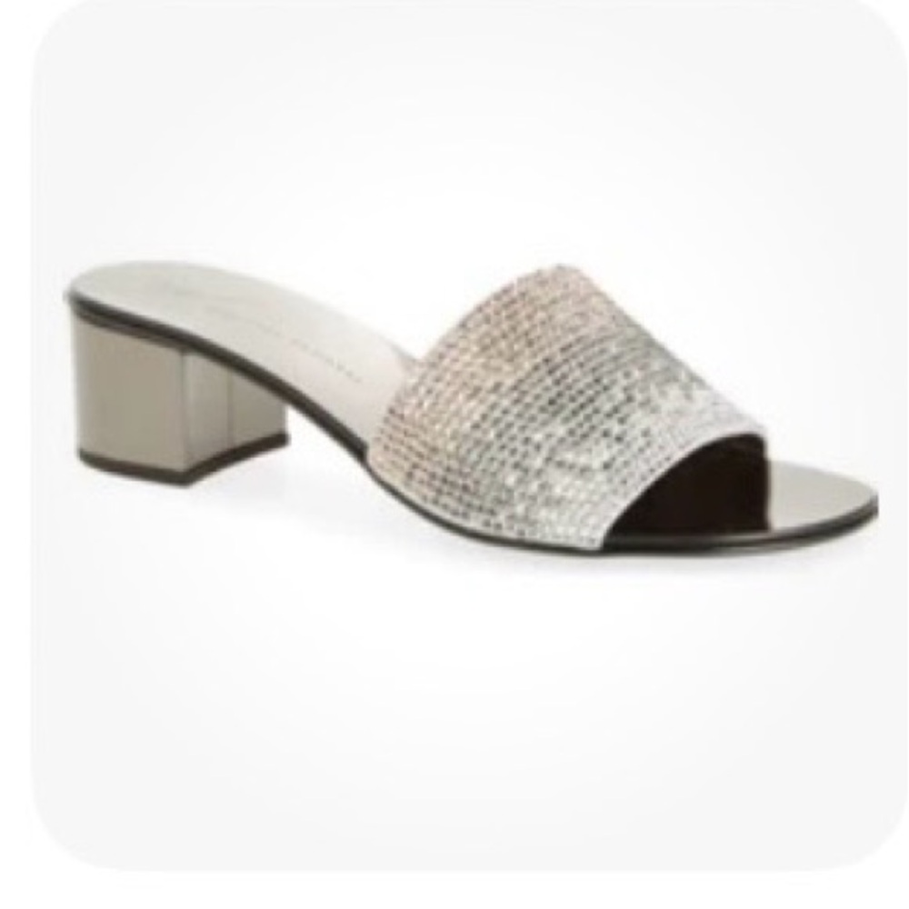 Giuseppe Zanetti Ombre Crystal Block Slide Sandal NIB Size 10.5